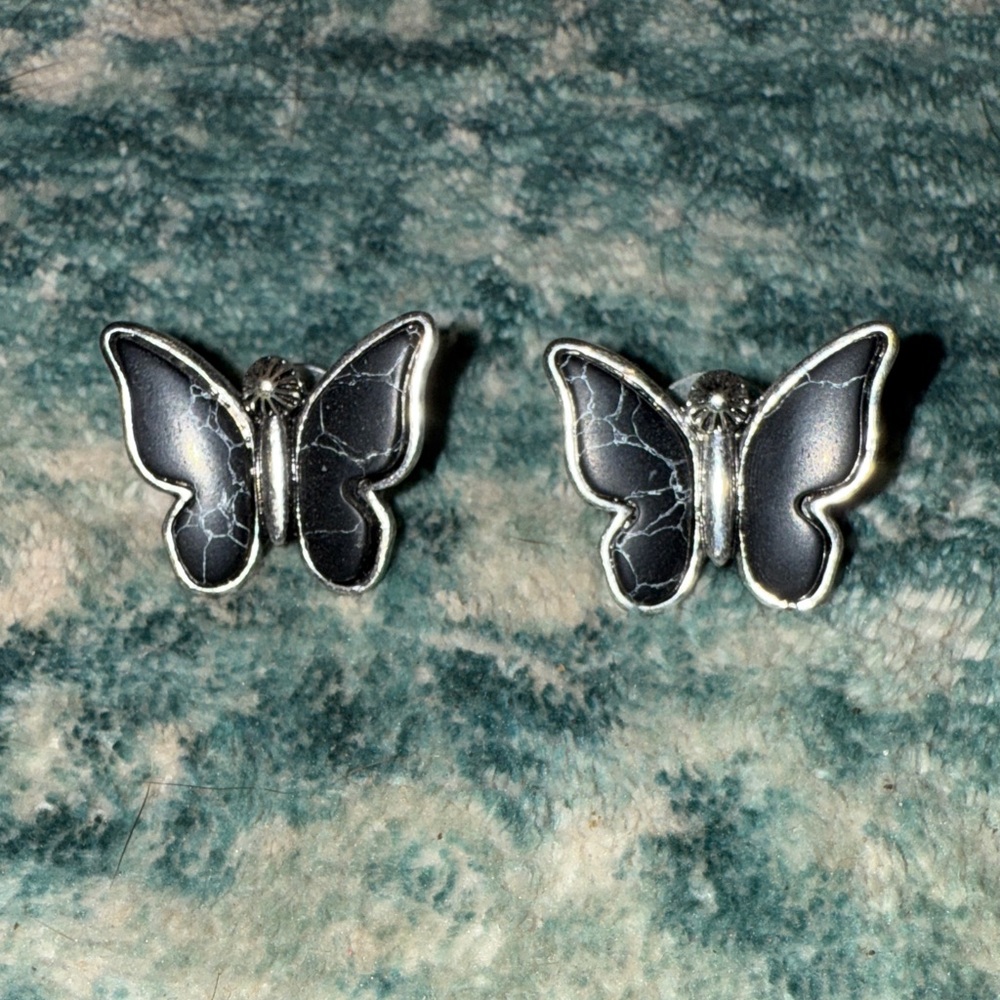 Black Butterfly Earrings